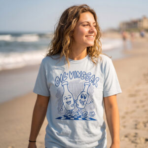 Oil and Vinegar Tee: Stone Blue